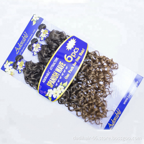 Wholesale Cheap Spanish Wave 6PCS Synthetic Hair 16" to 20" in a pack